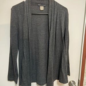 Heather gray open front cardigan